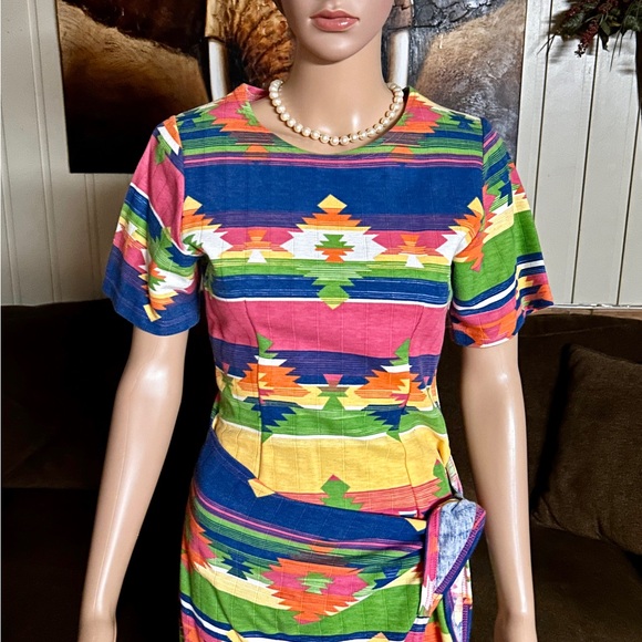 Affinity by Margo’s • Vintage • USA • Medium • Multi-Colors • Aztec • Dress - Picture 3 of 16